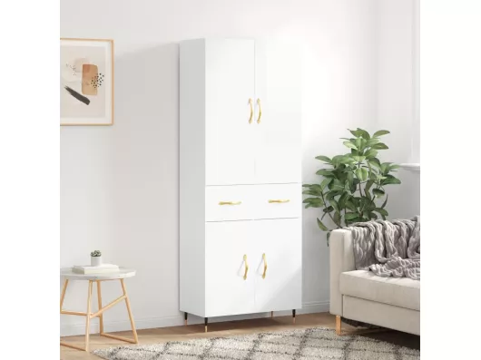 Kauf Unique Highboard,Kommode Hochglanz-Weiß 69,5x34x180 cm Holzwerkstoff -gkd947227