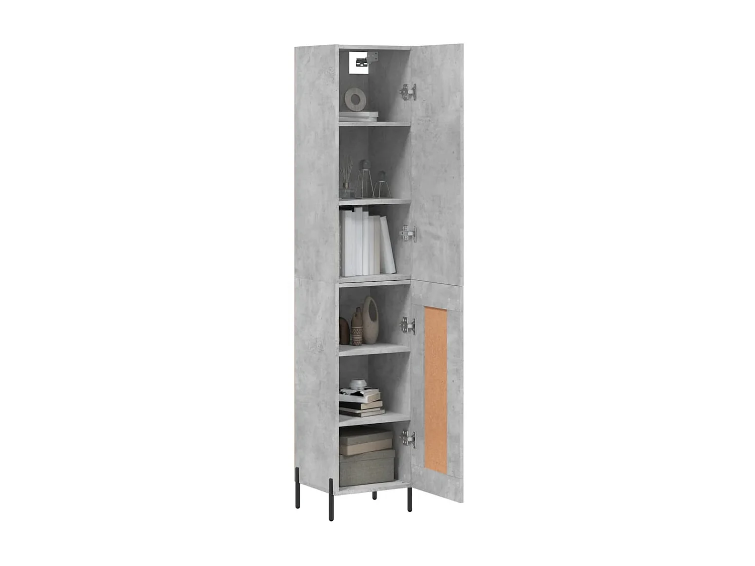 Highboard,Kommode Betongrau 34,5x34x180 cm Holzwerkstoff -gkd372810