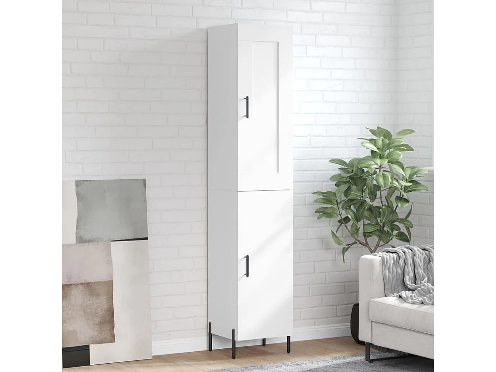 Highboard,Kommode Weiß 34,5x34x180 cm Holzwerkstoff -gkd913152