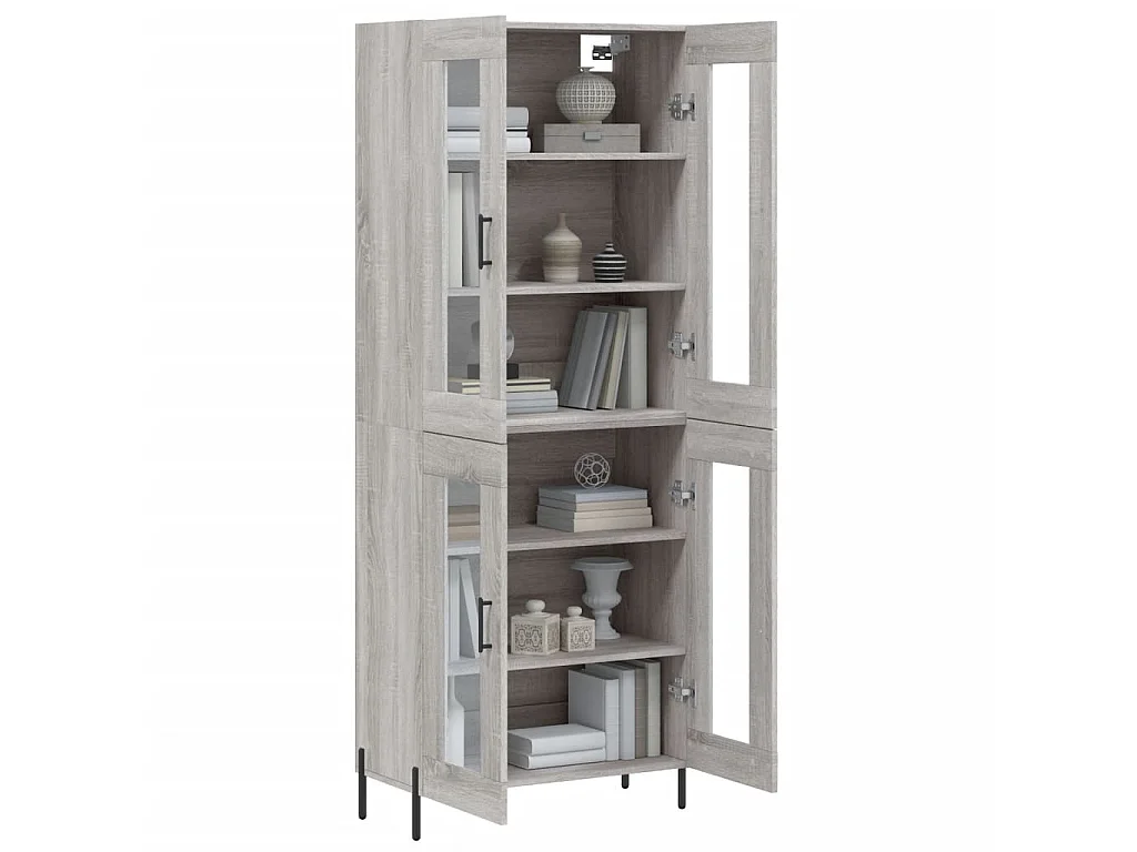 Highboard,Kommode Grau Sonoma 69,5x34x180 cm Holzwerkstoff -gkd261055