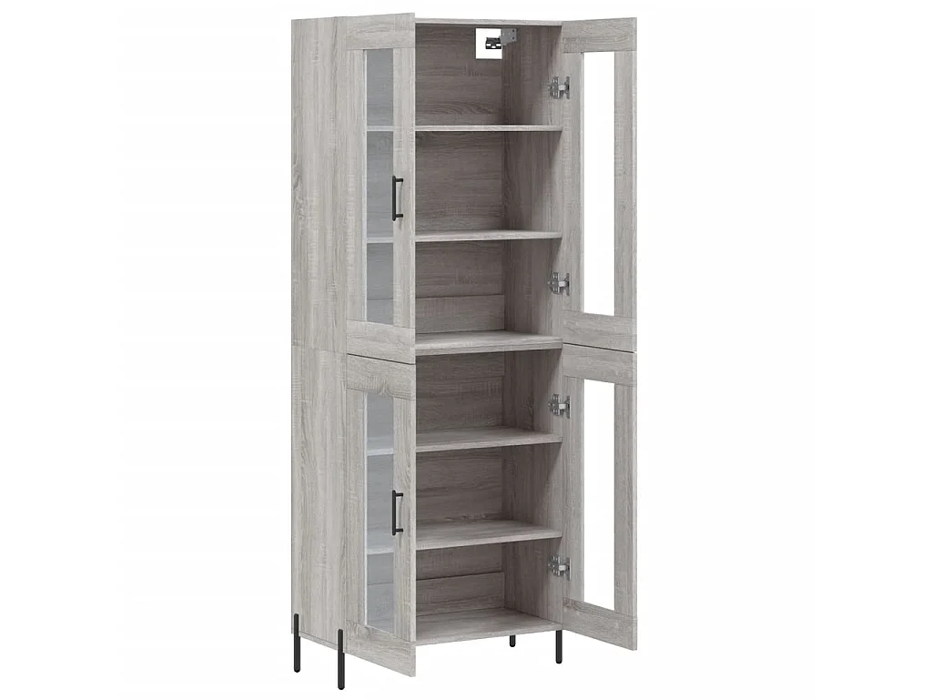 Highboard,Kommode Grau Sonoma 69,5x34x180 cm Holzwerkstoff -gkd261055