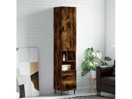 Kauf Unique Highboard,Kommode Räuchereiche 34,5x34x180 cm Holzwerkstoff -gkd669142