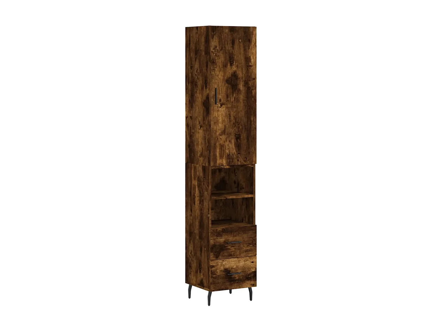 Buffet haut Chêne fumé 34,5x34x180 cm Bois d'ingénierie QWE71597