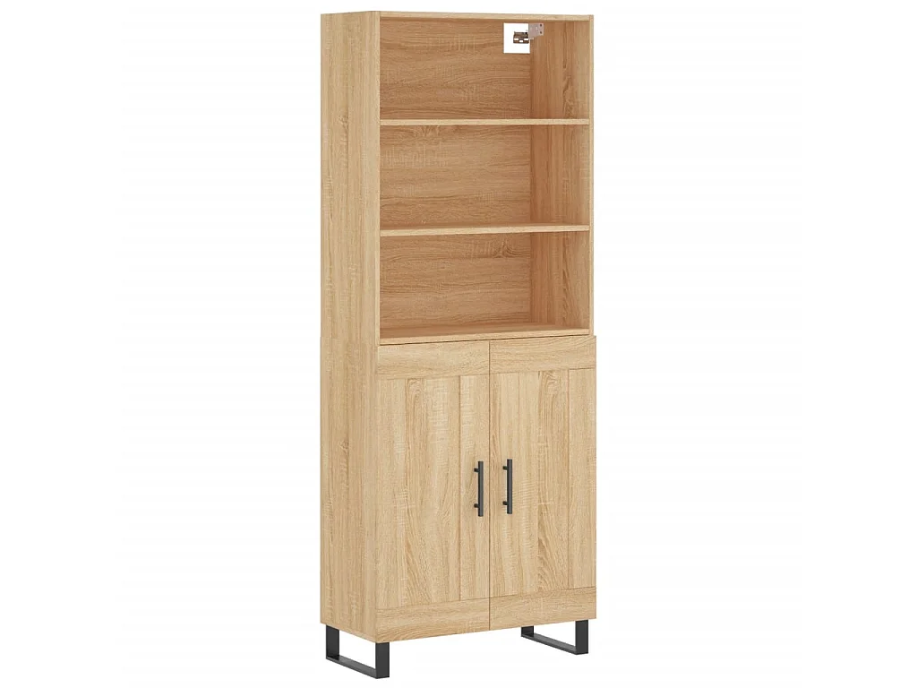 Buffet haut Chêne sonoma 69,5x34x180 cm Bois d'ingénierie QWE35382