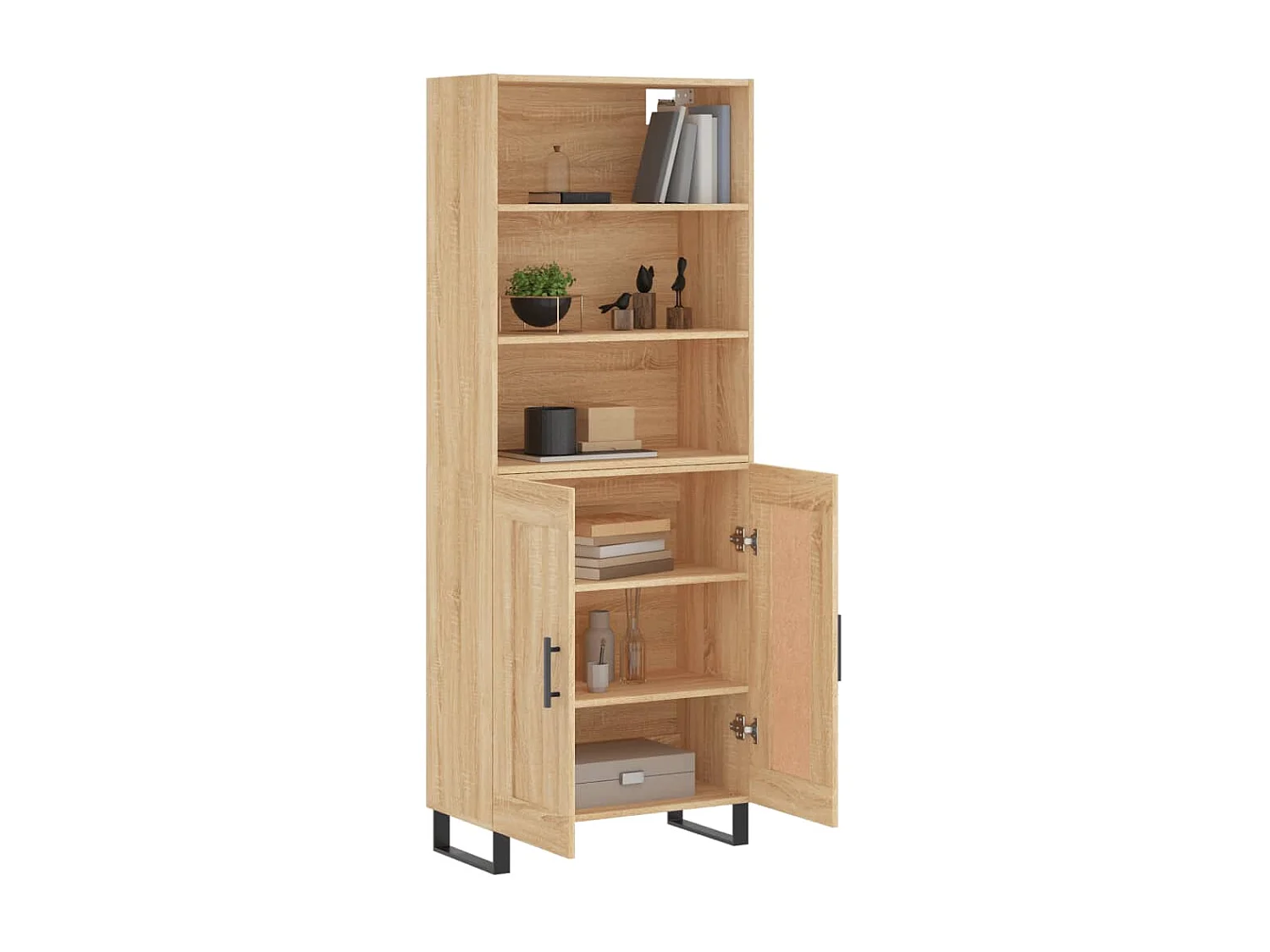 Buffet haut Chêne sonoma 69,5x34x180 cm Bois d'ingénierie QWE35382