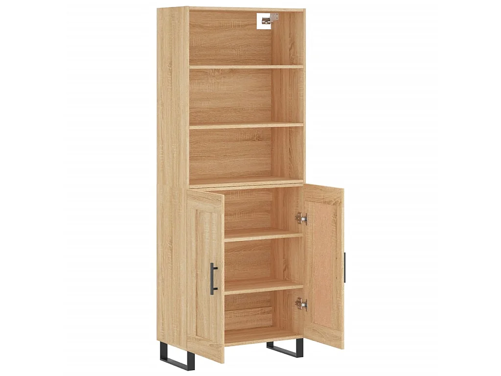 Buffet haut Chêne sonoma 69,5x34x180 cm Bois d'ingénierie QWE35382