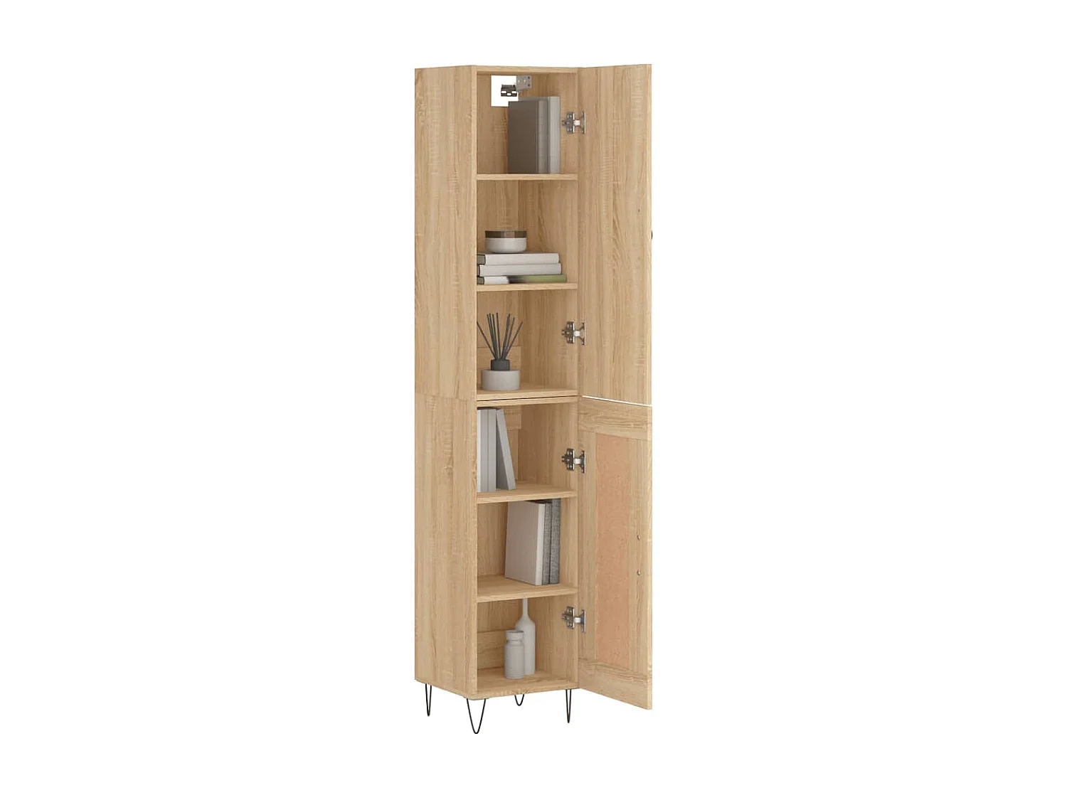 Highboard,Kommode Sonoma-Eiche 34,5x34x180 cm Holzwerkstoff -gkd247095