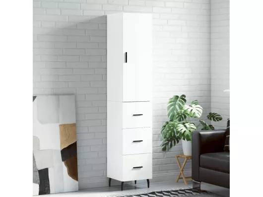 Kauf Unique Highboard,Kommode Hochglanz-Weiß 34,5x34x180 cm Holzwerkstoff -gkd436179