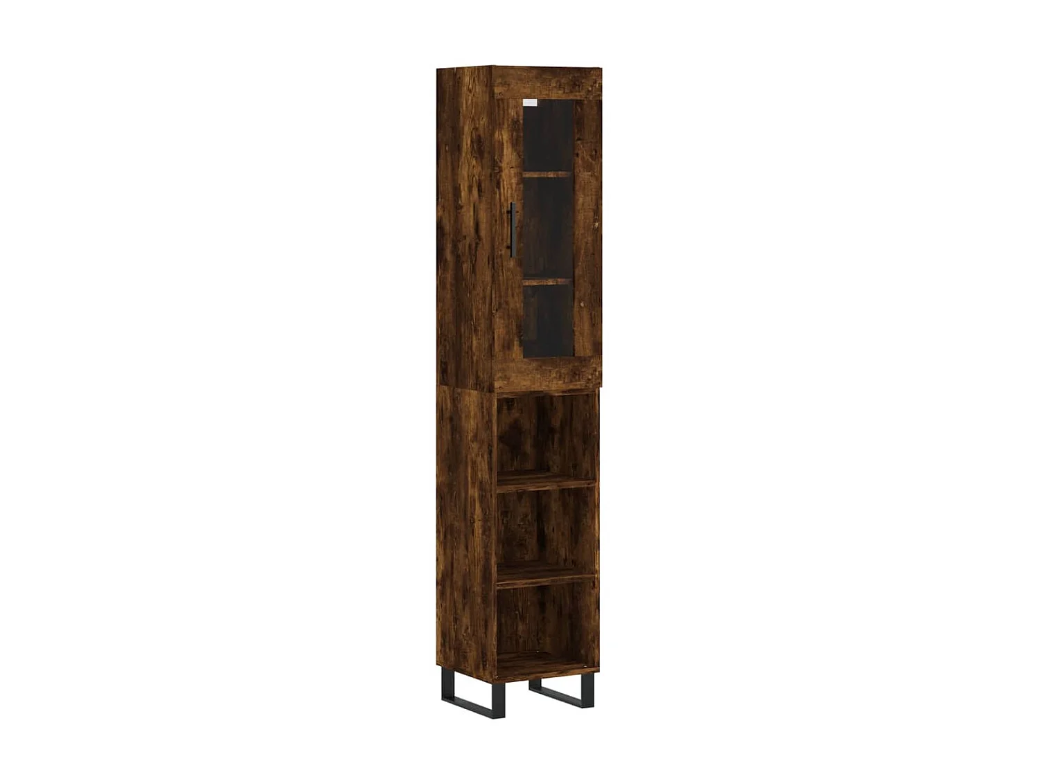 Highboard,Kommode Räuchereiche 34,5x34x180 cm Holzwerkstoff -gkd262154