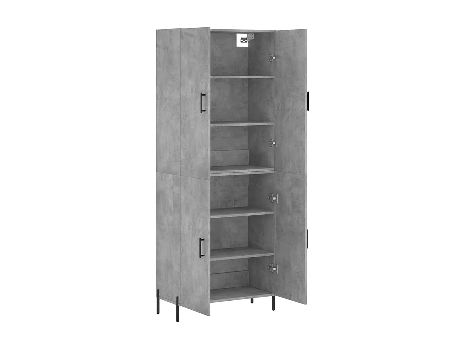 Buffet haut Gris béton 69,5x34x180 cm Bois d'ingénierie QWE57330