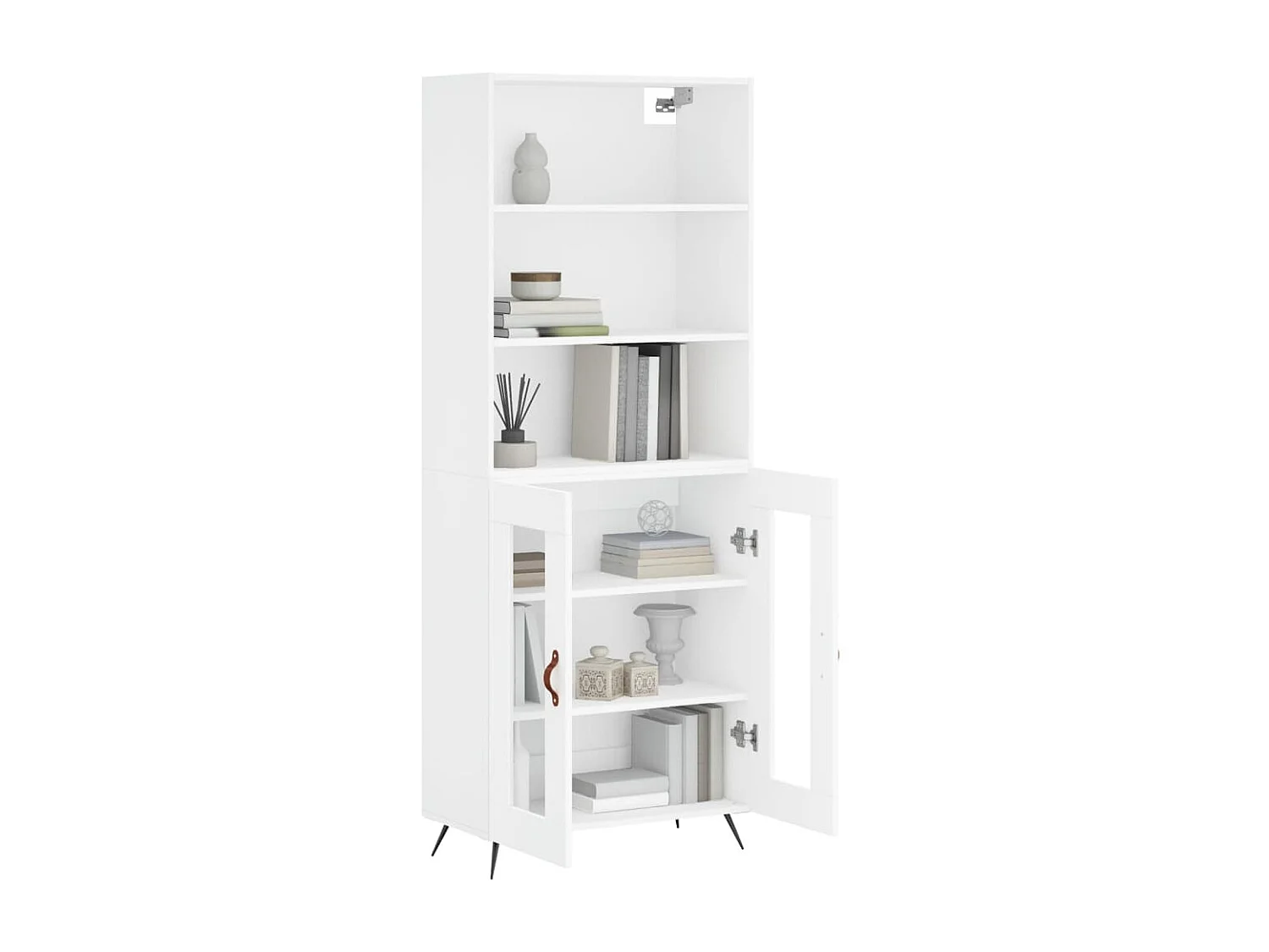 Aparador alto madera contrachapada blanco 69,5x34x180 cm ES53534