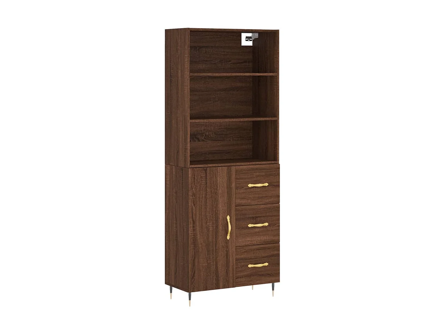 Highboard,Kommode Braun Eichen-Optik 69,5x34x180 cm Holzwerkstoff -gkd928650