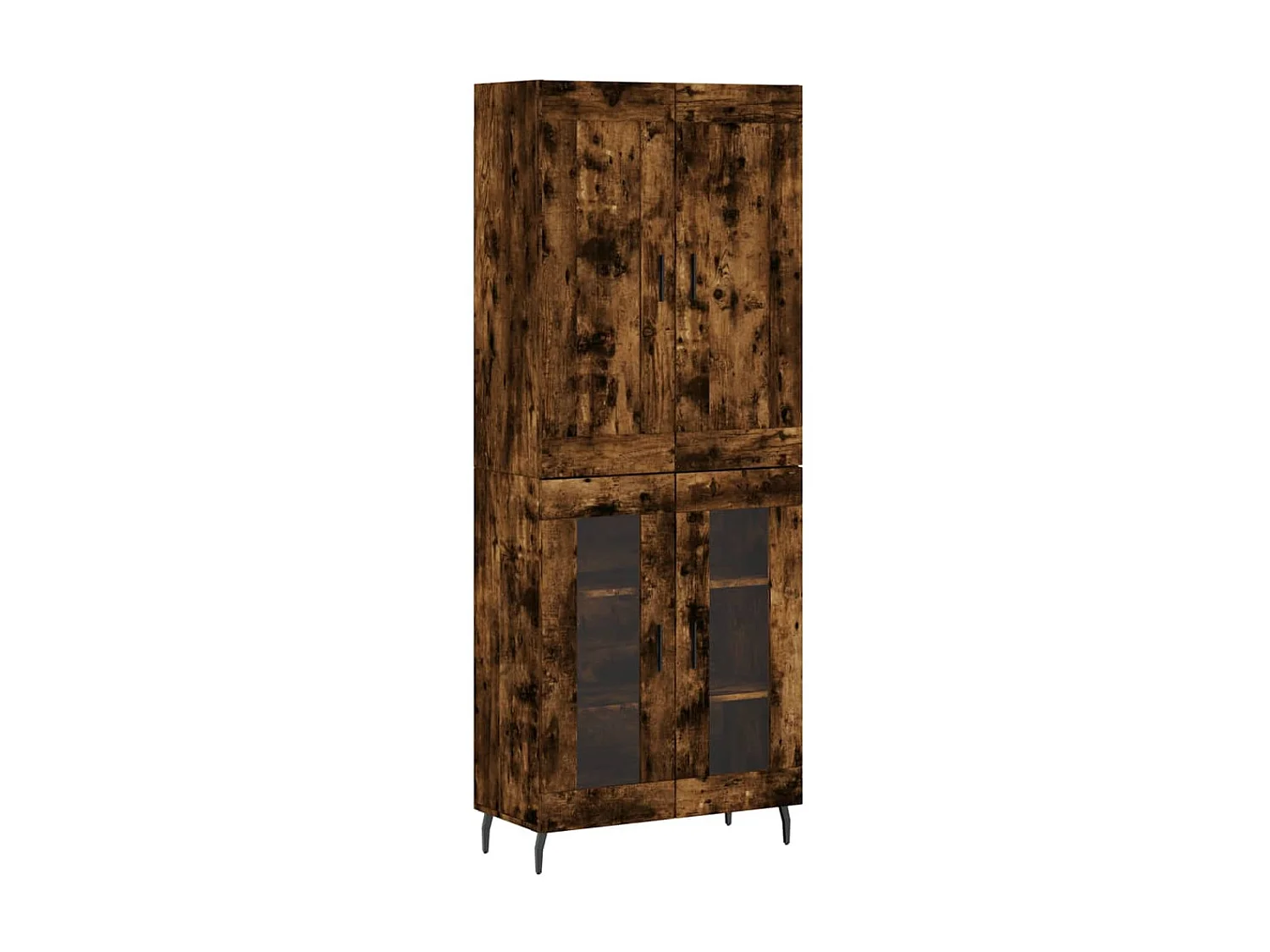 Highboard,Kommode Räuchereiche 69,5x34x180 cm Holzwerkstoff -gkd545521