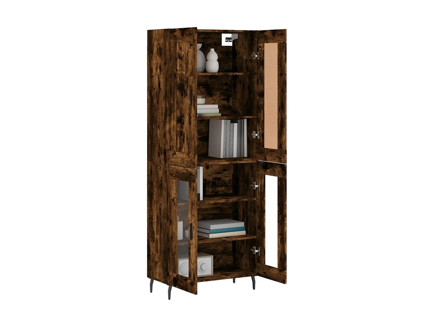 Highboard,Kommode Räuchereiche 69,5x34x180 cm Holzwerkstoff -gkd545521