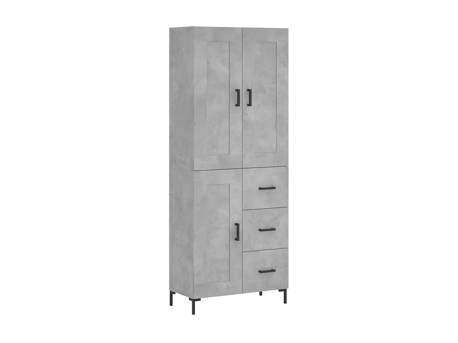 Highboard,Kommode Betongrau 69,5x34x180 cm Holzwerkstoff -gkd272938