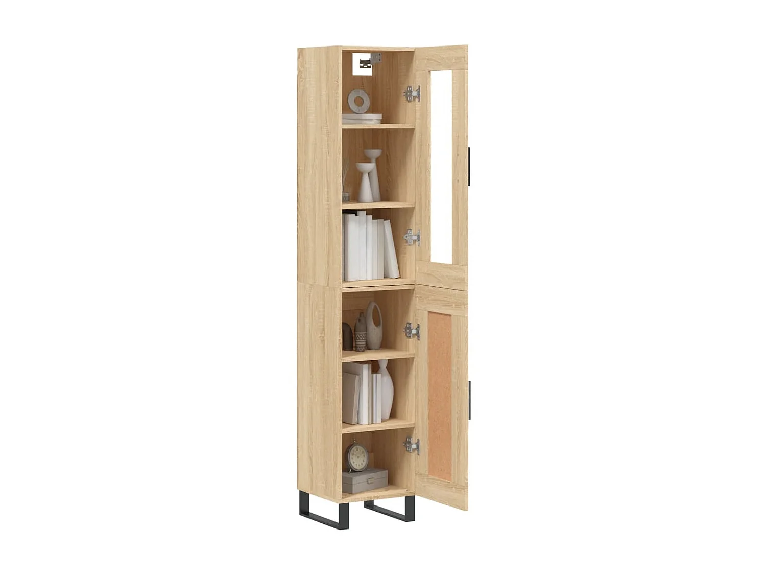 Buffet haut Chêne sonoma 34,5x34x180 cm Bois d'ingénierie QWE80621
