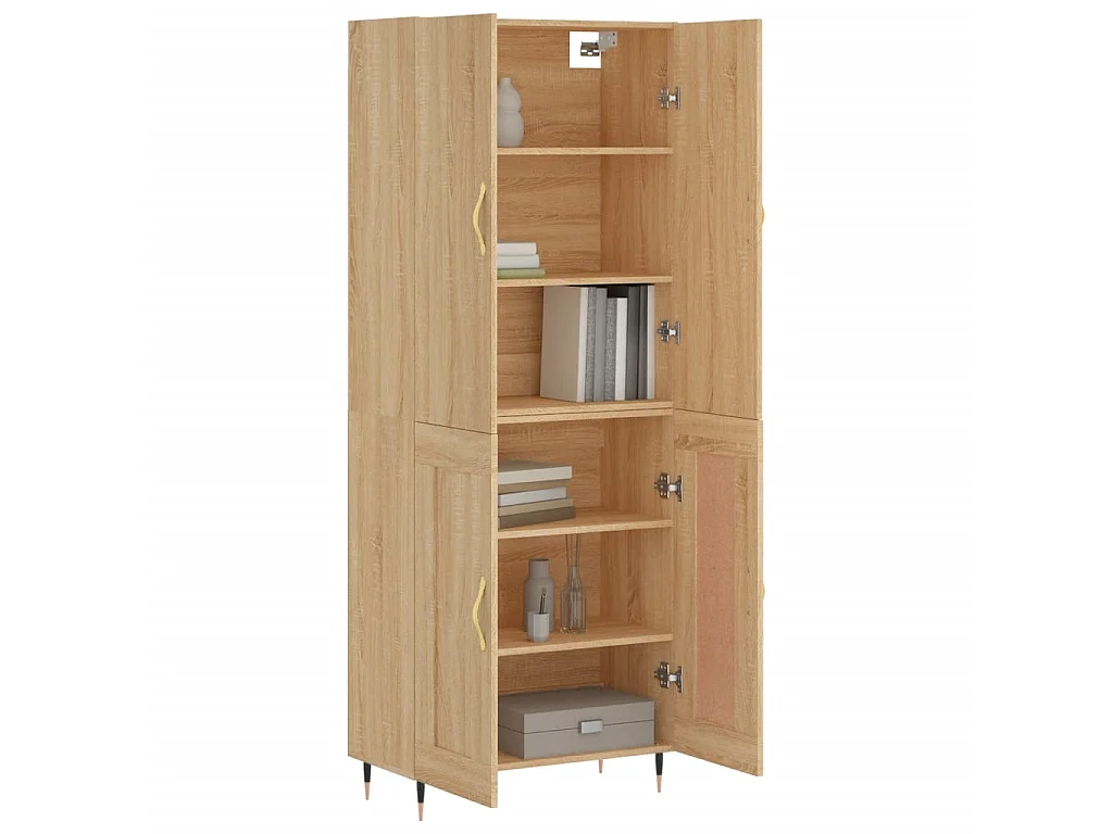 Highboard,Kommode Sonoma-Eiche 69,5x34x180 cm Holzwerkstoff -gkd902414