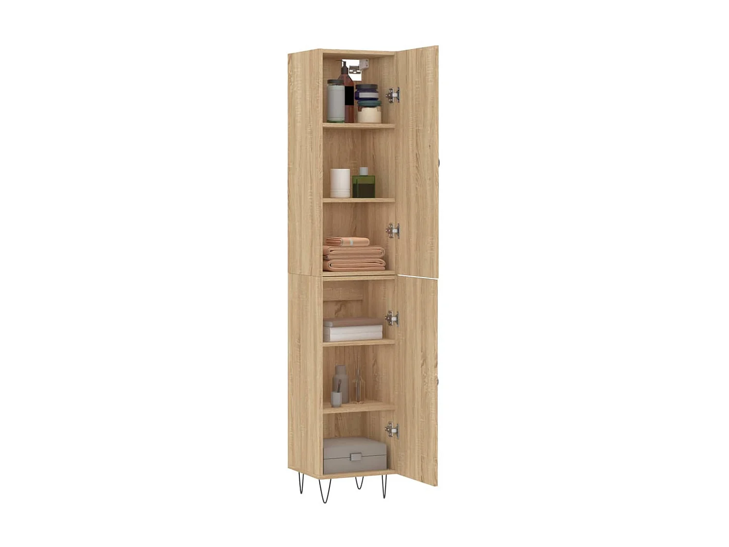 Highboard,Kommode Sonoma-Eiche 34,5x34x180 cm Holzwerkstoff -gkd297523