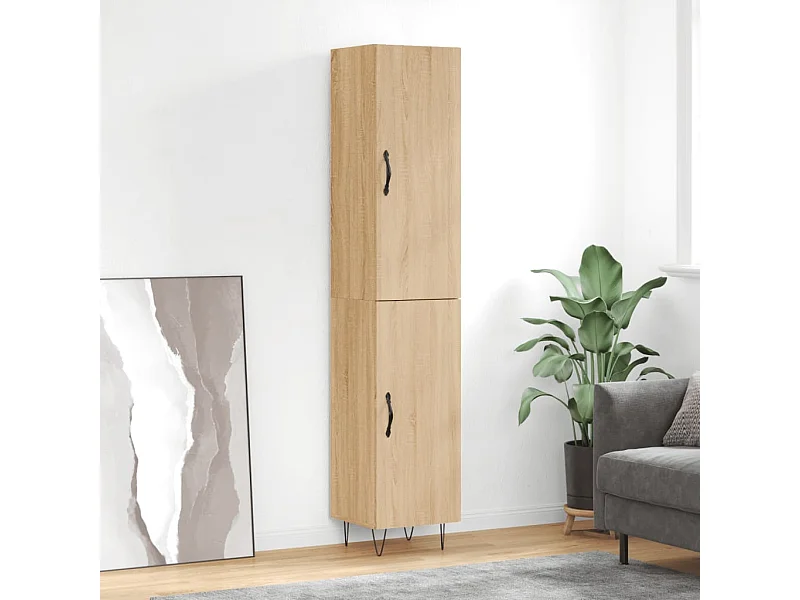 Highboard,Kommode Sonoma-Eiche 34,5x34x180 cm Holzwerkstoff -gkd297523