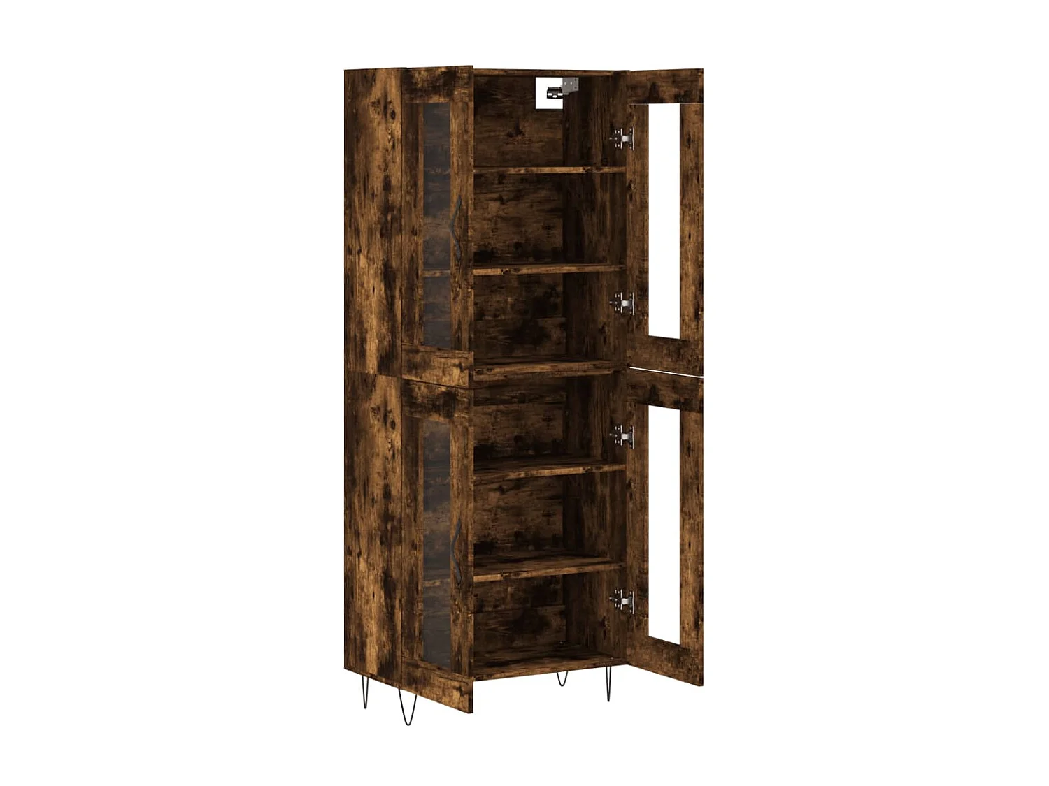 Buffet haut Chêne fumé 69,5x34x180 cm Bois d'ingénierie QWE90910