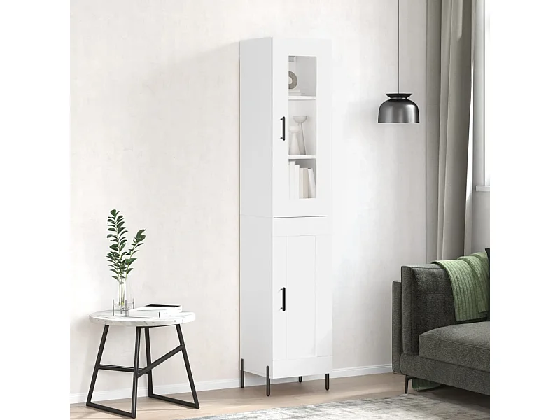 Highboard,Kommode Weiß 34,5x34x180 cm Holzwerkstoff -gkd549026