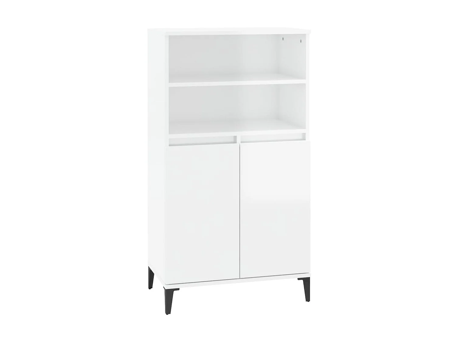 Highboard,Kommode Hochglanz-Weiß 60x36x110 cm Holzwerkstoff -gkd883493