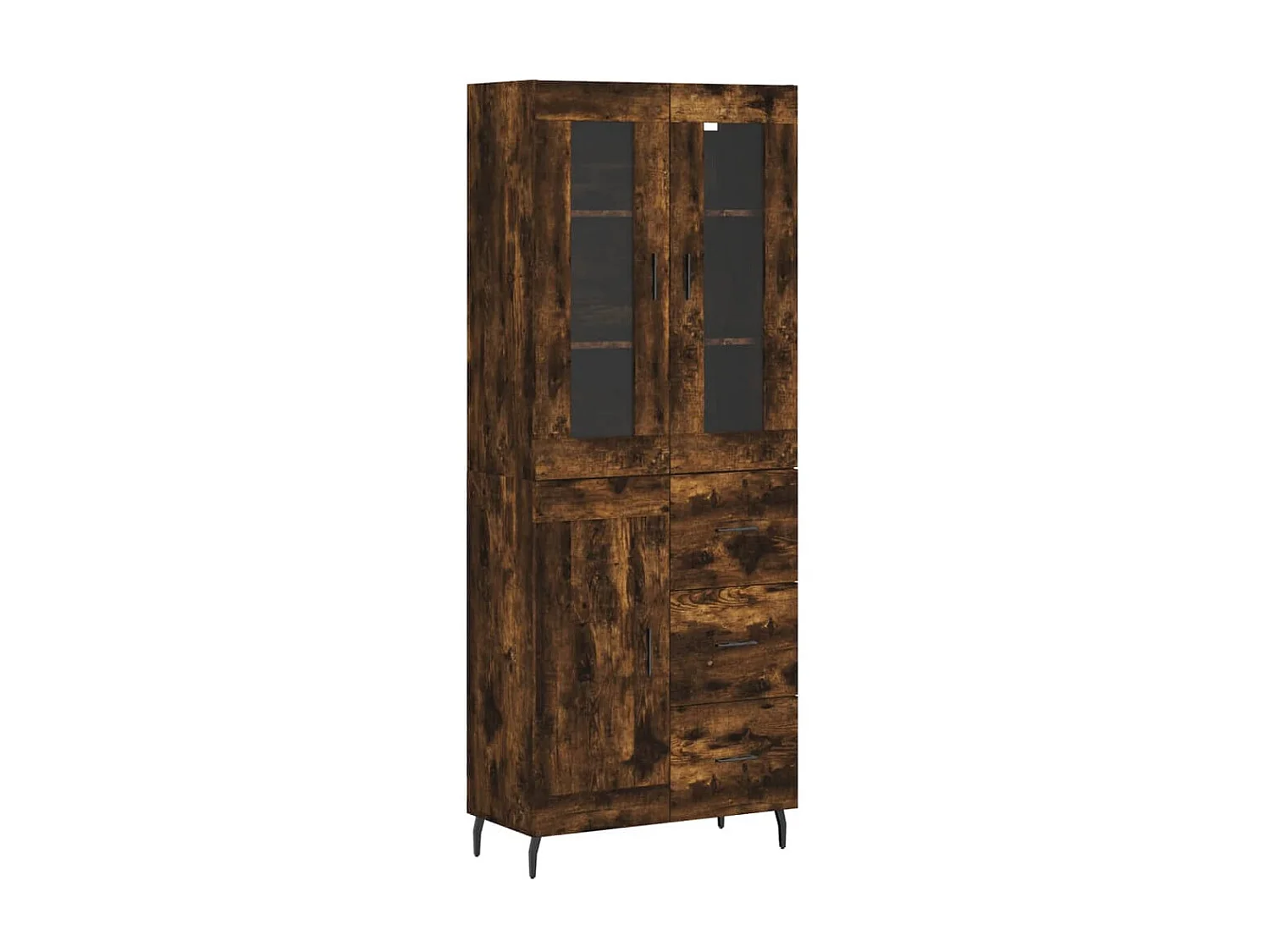 Highboard,Kommode Räuchereiche 69,5x34x180 cm Holzwerkstoff -gkd429314