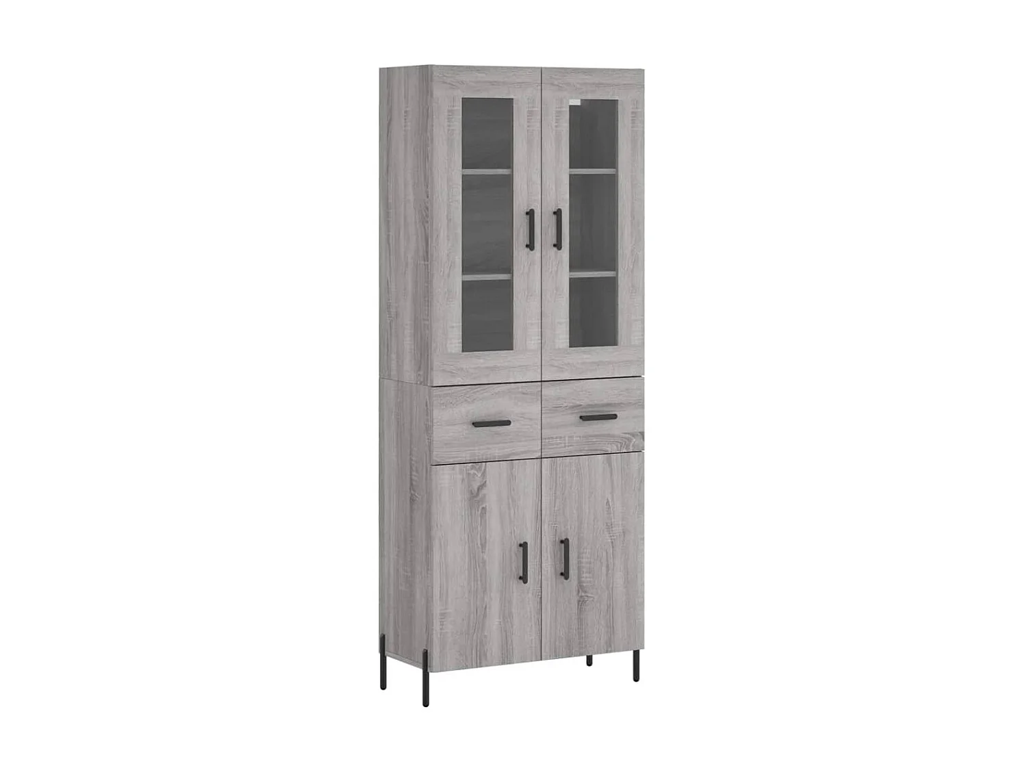Highboard,Kommode Grau Sonoma 69,5x34x180 cm Holzwerkstoff -gkd21419