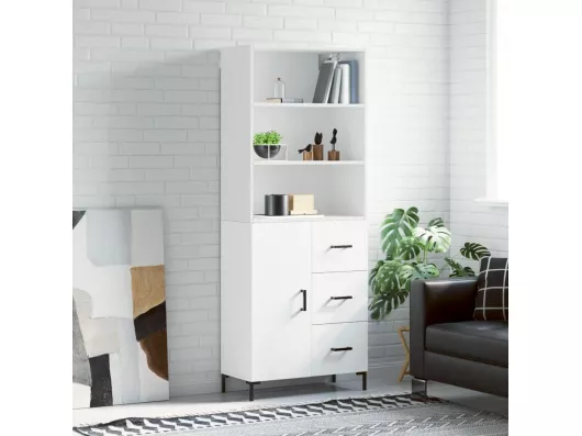 Kauf Unique Highboard,Kommode Weiß 69,5x34x180 cm Holzwerkstoff -gkd976982