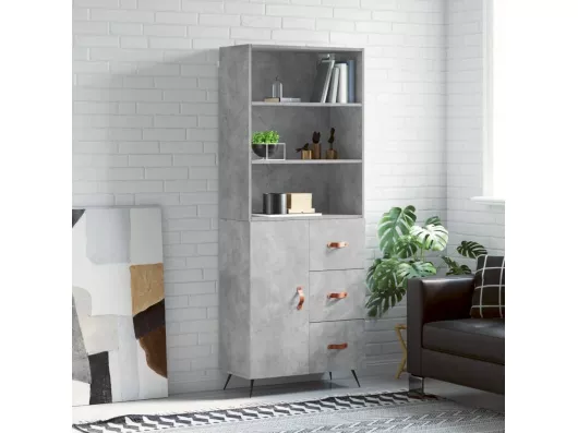 Kauf Unique Highboard,Kommode Betongrau 69,5x34x180 cm Holzwerkstoff -gkd855032