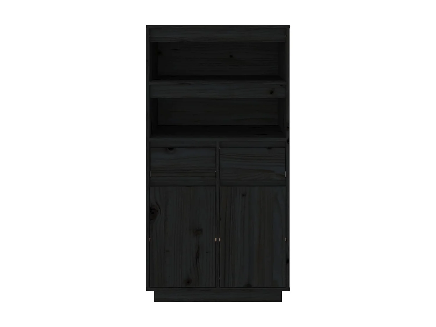 Highboard,Kommode Schwarz 60x40x116,5 cm Massivholz Kiefer -gkd997597