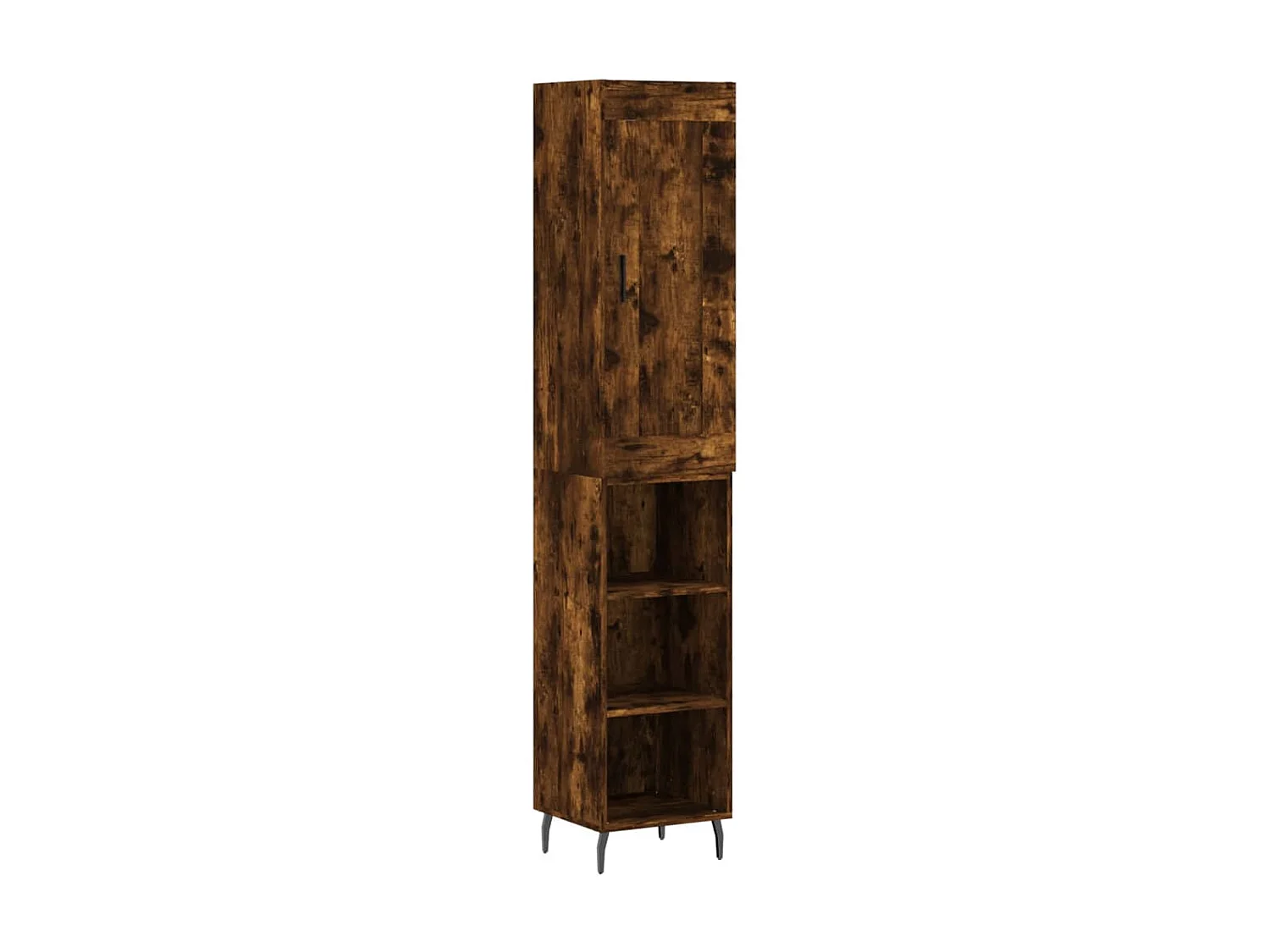 Buffet haut Chêne fumé 34,5x34x180 cm Bois d'ingénierie QWE79096