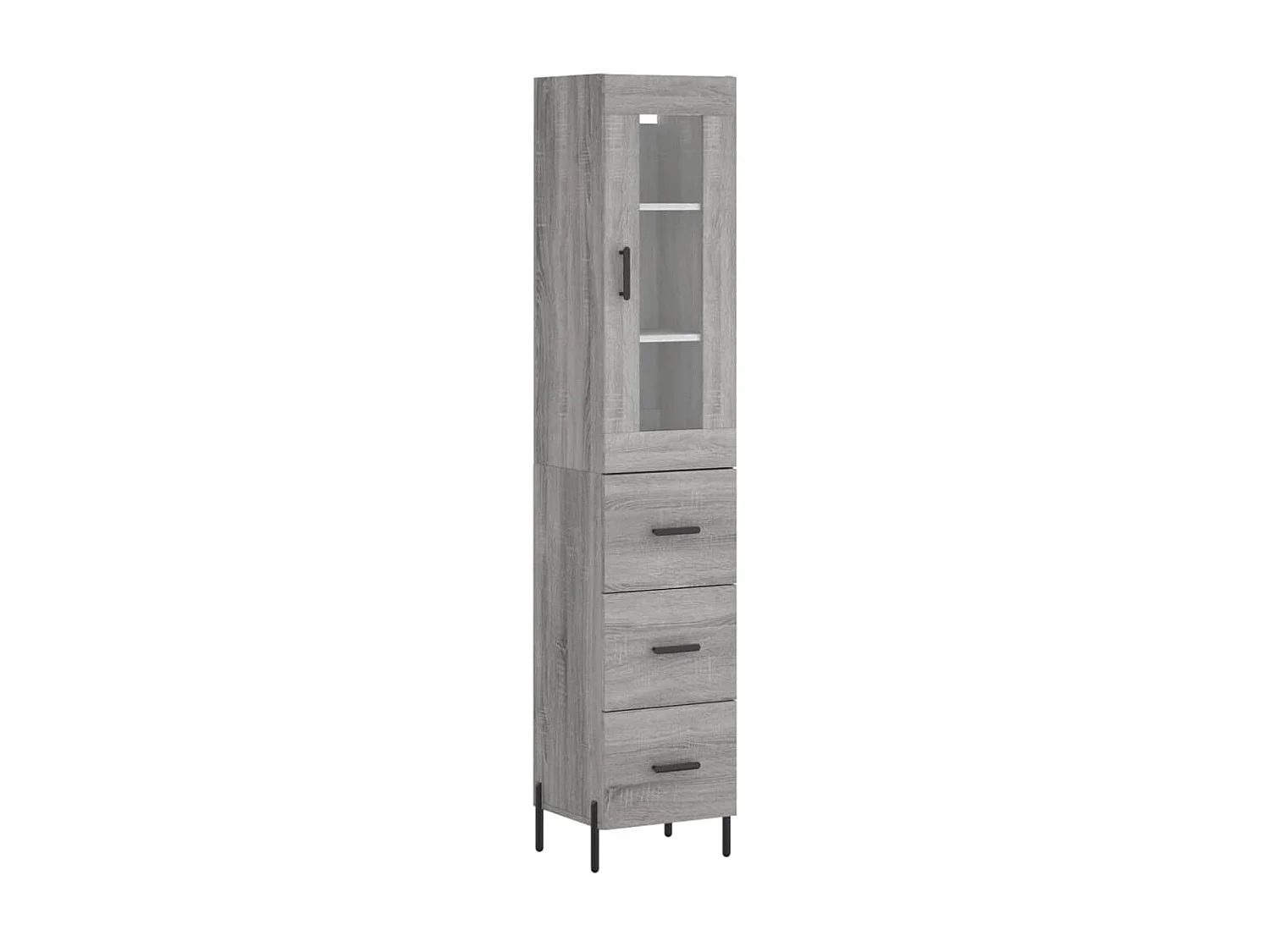 Buffet haut Sonoma gris 34,5x34x180 cm Bois d'ingénierie QWE36237