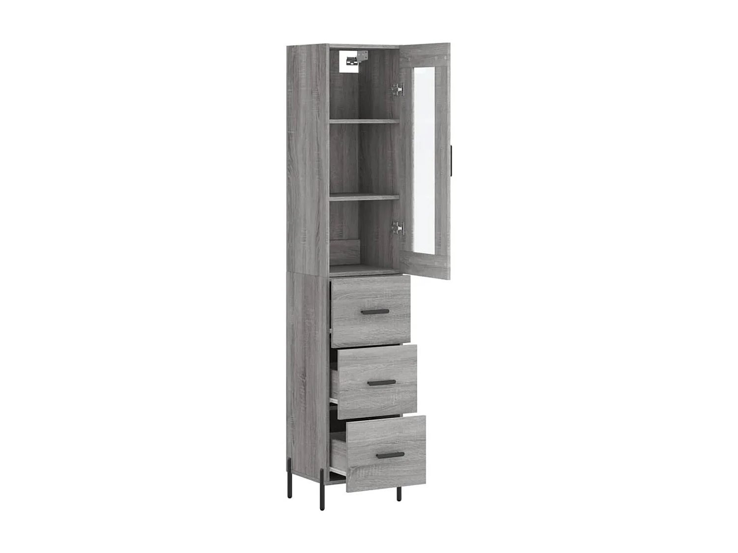 Buffet haut Sonoma gris 34,5x34x180 cm Bois d'ingénierie QWE36237