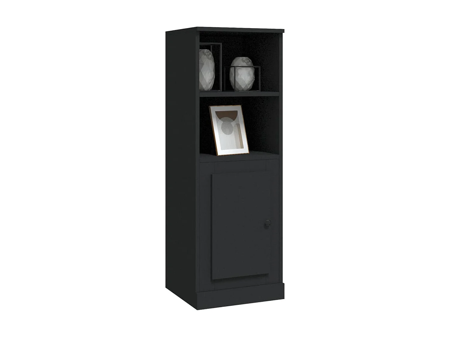 Buffet haut noir 36x35,5x103,5 cm bois d'ingénierie EGER61800