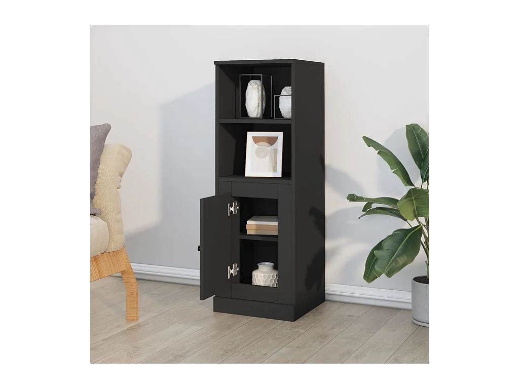 Highboard,Kommode Schwarz 36x35,5x103,5 cm Holzwerkstoff -gkd707471