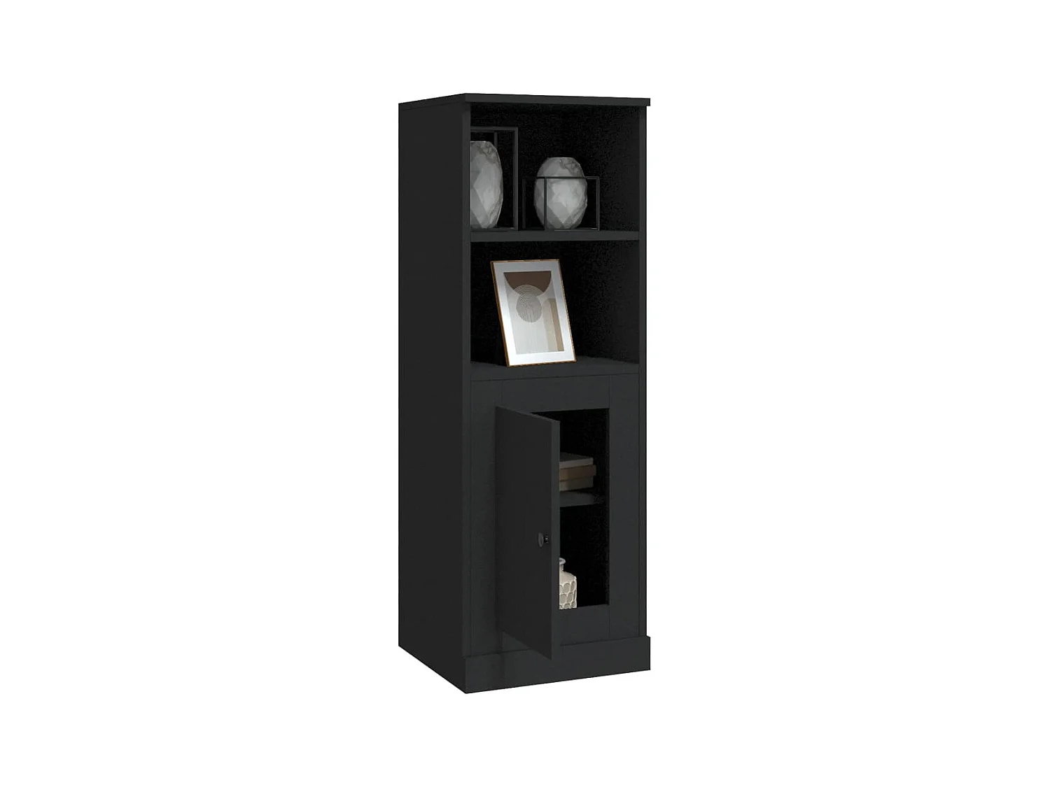 Highboard,Kommode Schwarz 36x35,5x103,5 cm Holzwerkstoff -gkd707471