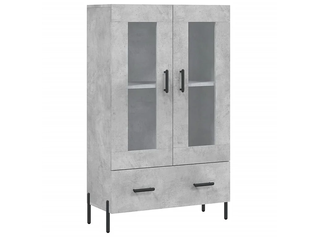 Hoge kast 69,5x31x115 cm bewerkt hout betongrijs NL151367