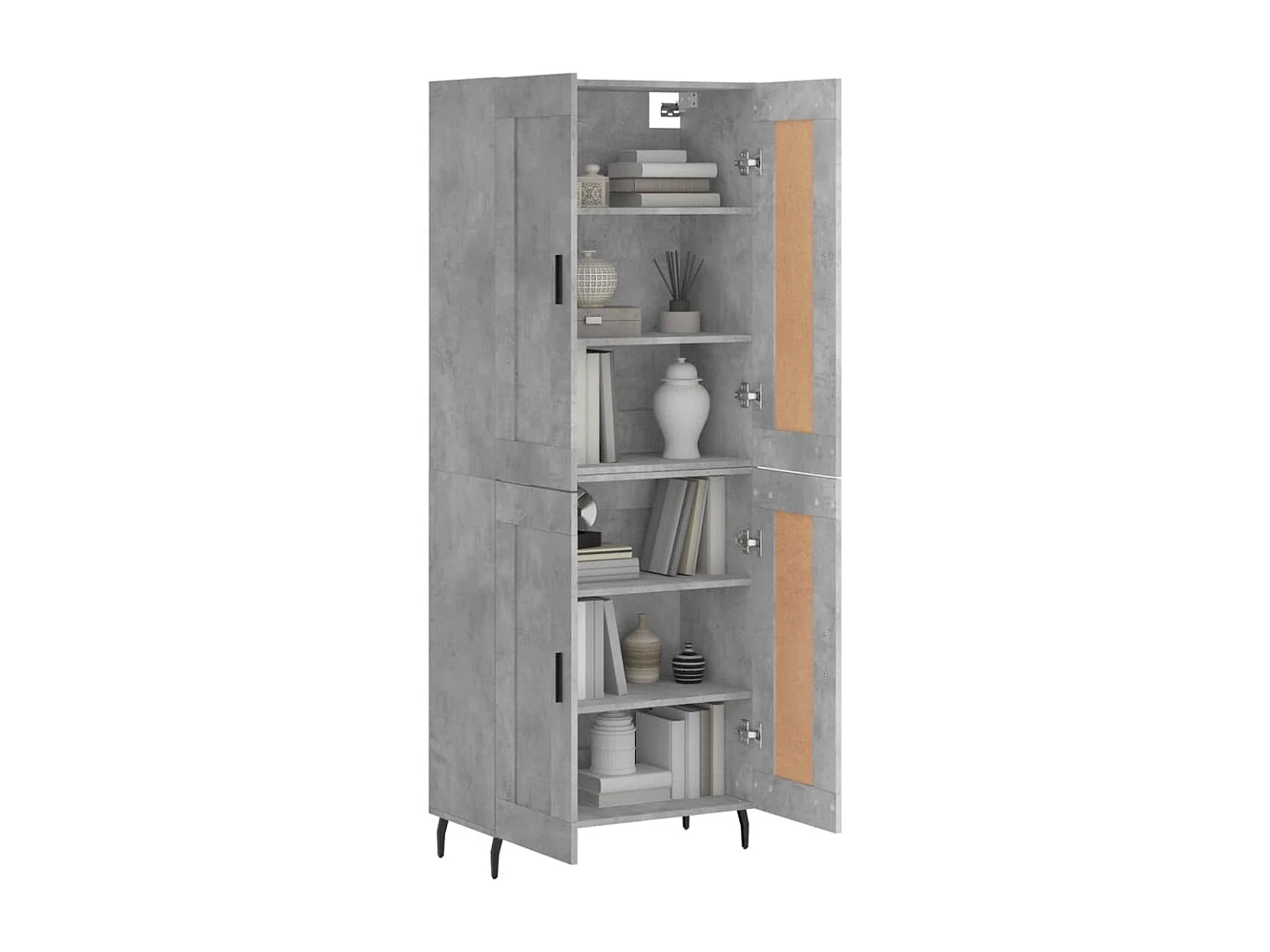 Highboard,Kommode Betongrau 69,5x34x180 cm Holzwerkstoff -gkd77482