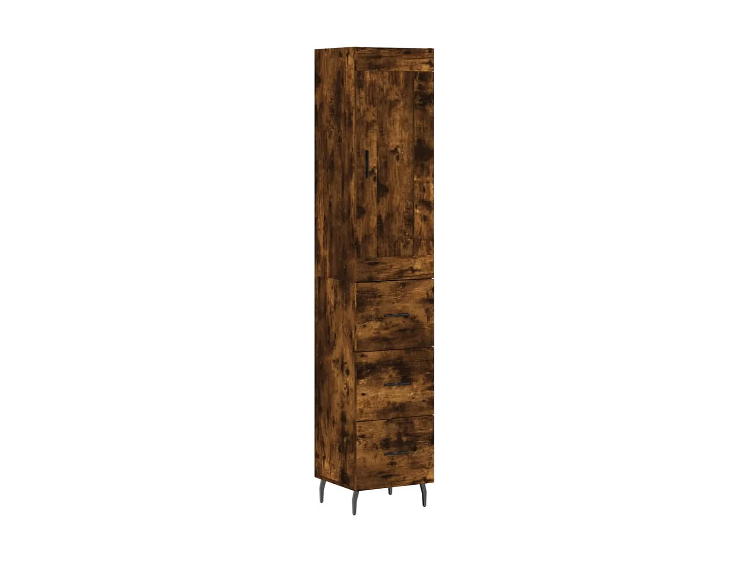 Highboard,Kommode Räuchereiche 34,5x34x180 cm Holzwerkstoff -gkd805532