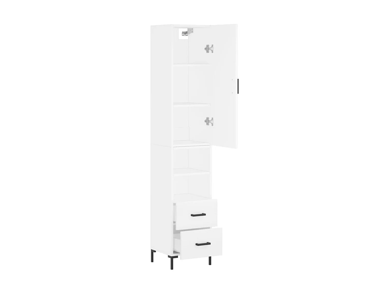 Buffet haut Blanc 34,5x34x180 cm Bois d'ingénierie QWE69224