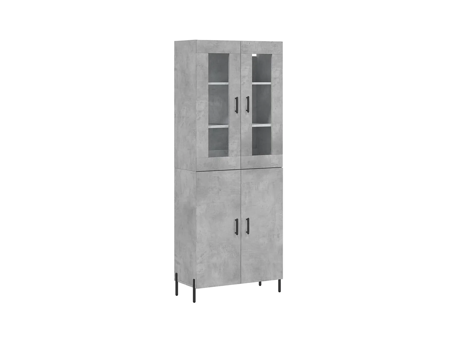 Highboard,Kommode Betongrau 69,5x34x180 cm Holzwerkstoff -gkd126655