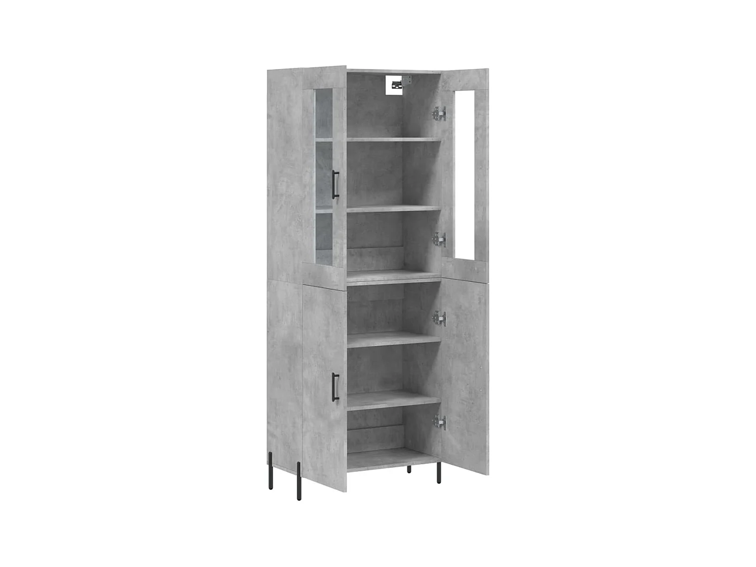 Highboard,Kommode Betongrau 69,5x34x180 cm Holzwerkstoff -gkd126655