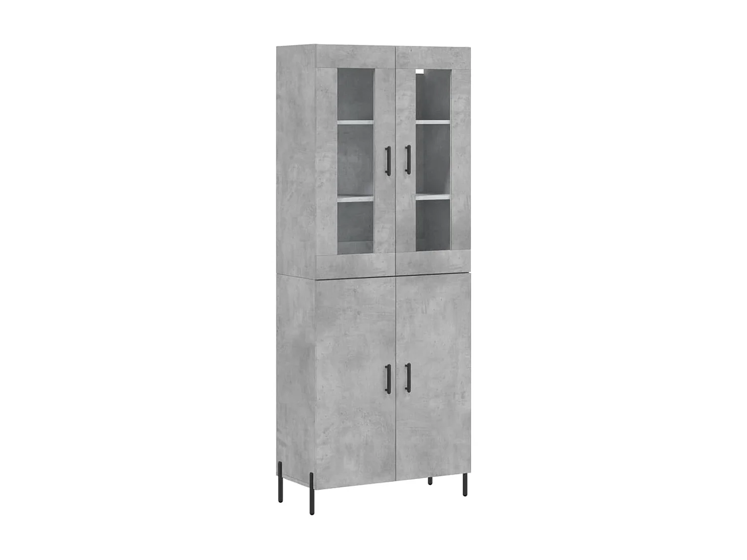 Aparador alto madera contrachapada gris hormigón 69,5x34x180 cm ES82851