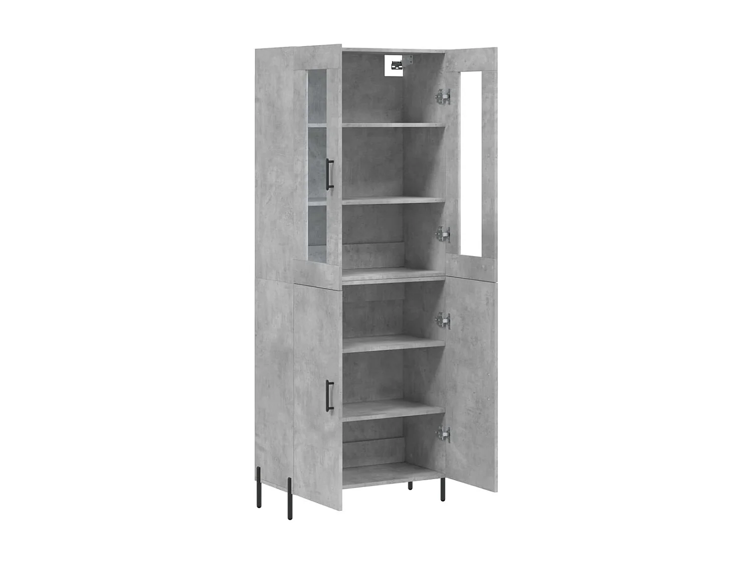 Aparador alto madera contrachapada gris hormigón 69,5x34x180 cm ES82851