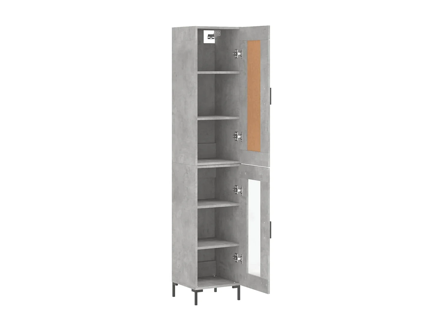 Aparador de madera contrachapada gris hormigón 34,5x34x180 cm ES83475