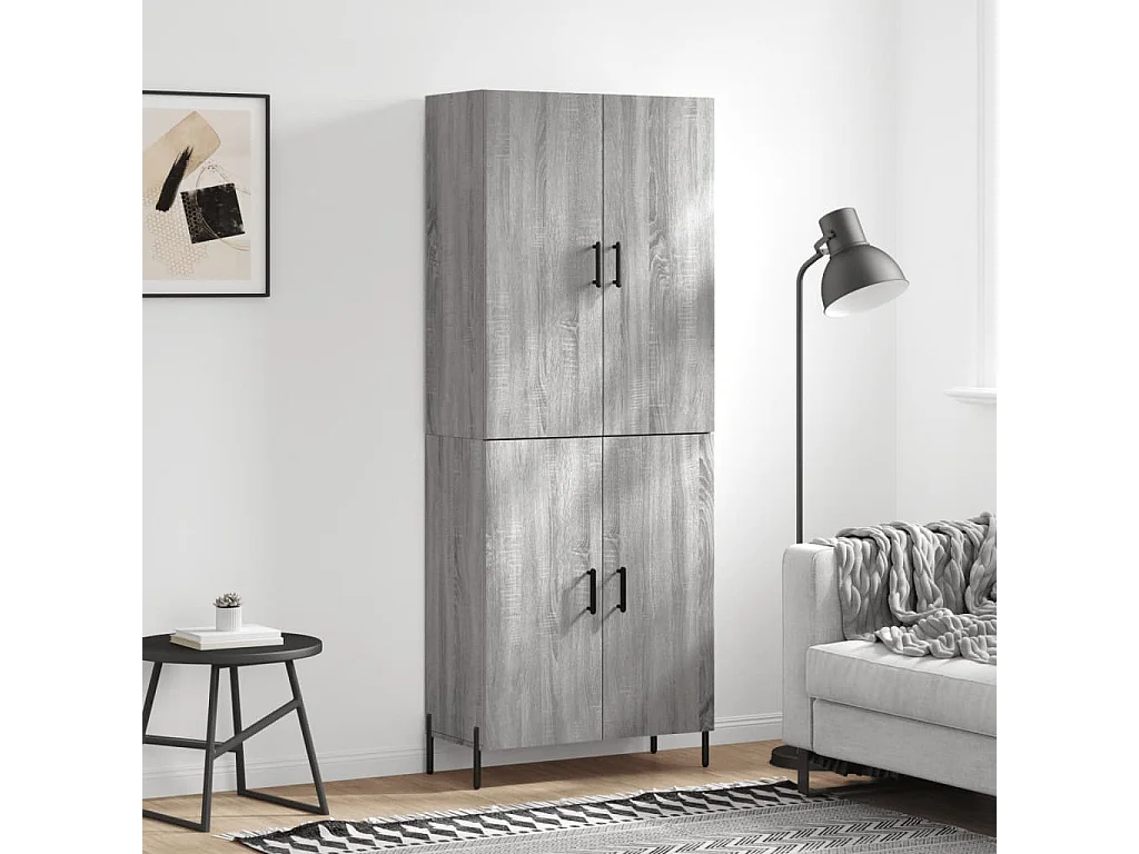 Highboard,Kommode Grau Sonoma 69,5x34x180 cm Holzwerkstoff -gkd691699