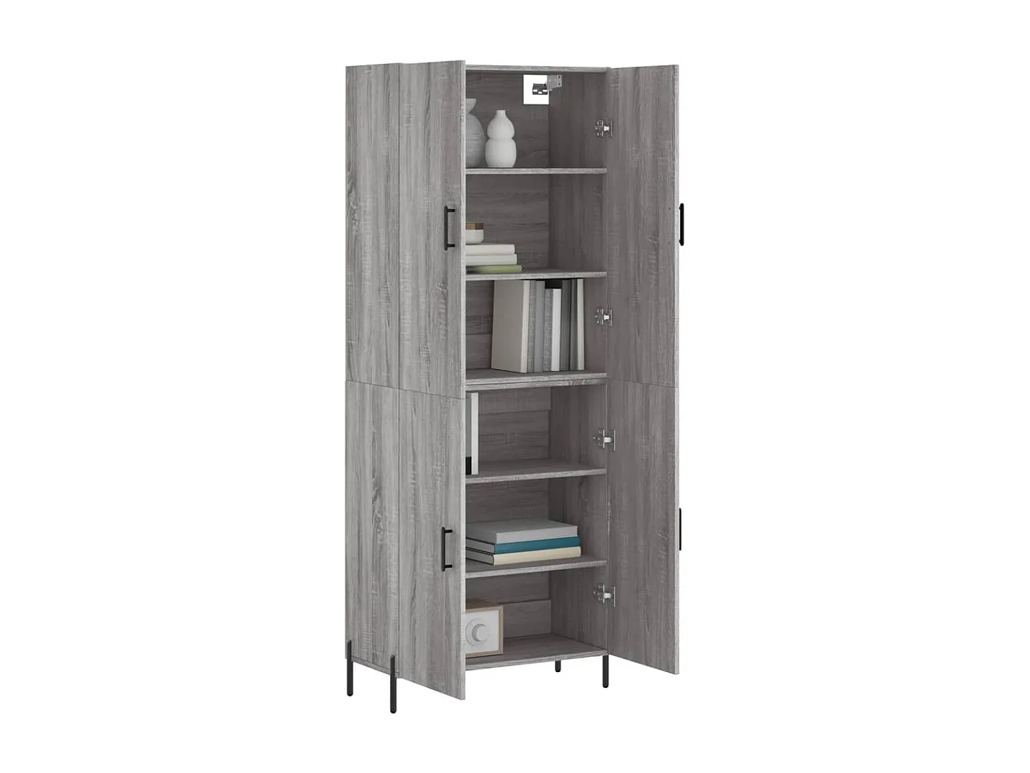 Highboard,Kommode Grau Sonoma 69,5x34x180 cm Holzwerkstoff -gkd691699