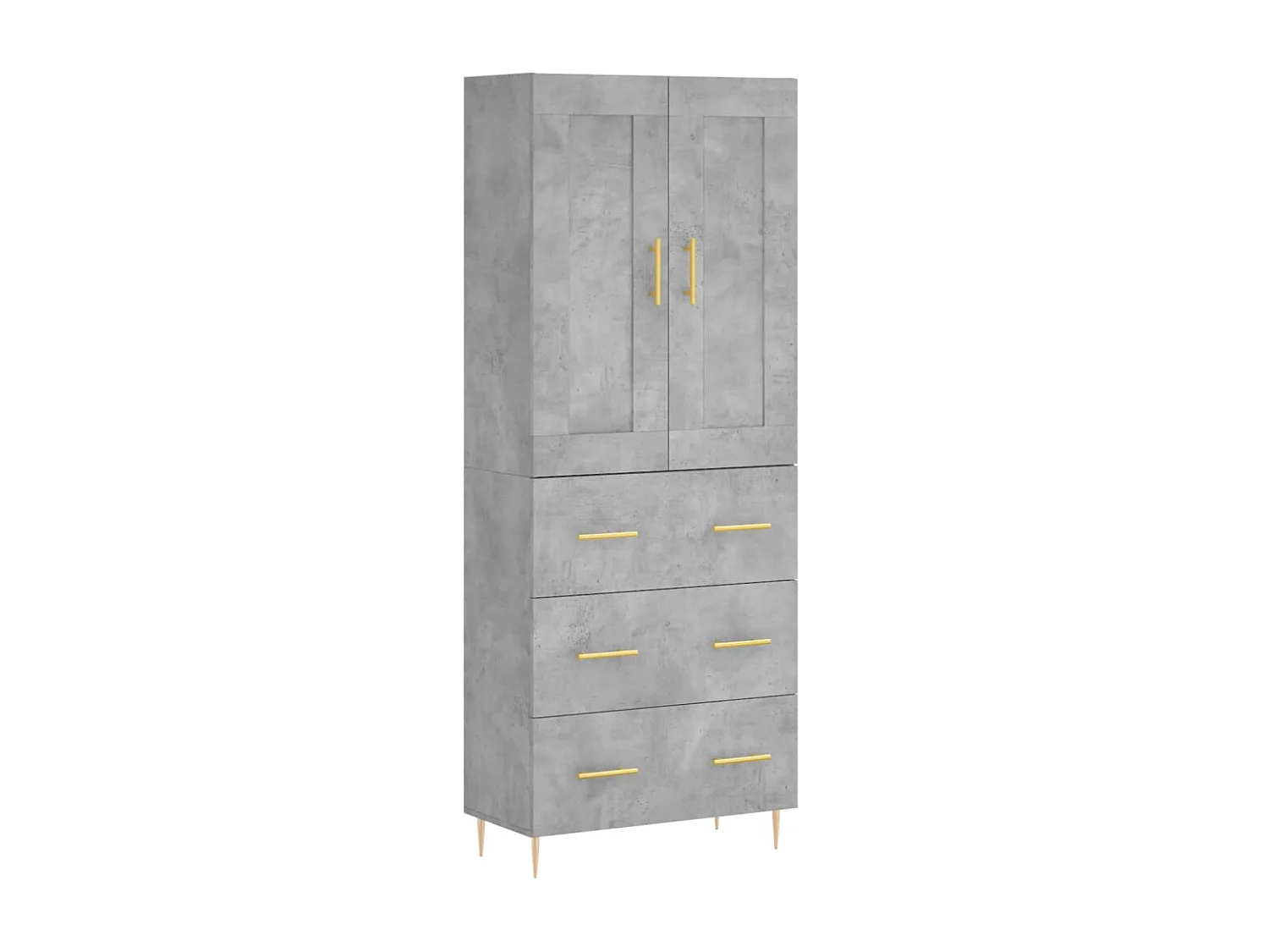 Buffet haut Gris béton 69,5x34x180 cm Bois d'ingénierie QWE72454