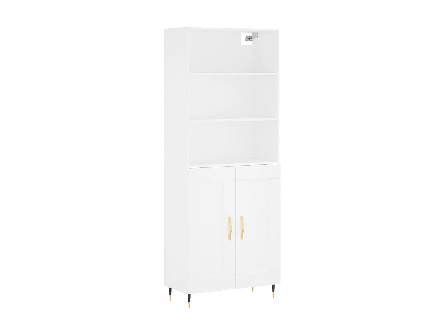 Buffet haut Blanc 69,5x34x180 cm Bois d'ingénierie QWE25132